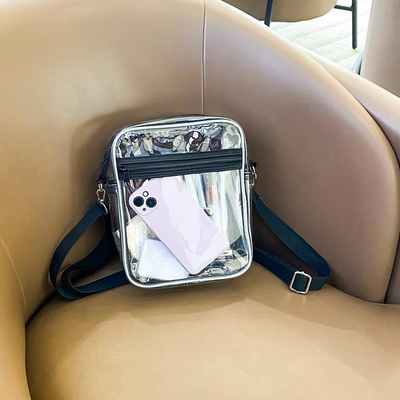 TotePrint 2 Packs Clear Black+White Wallet for Men and Women,Chest Crossbody🙈 - Picture 8 of 9